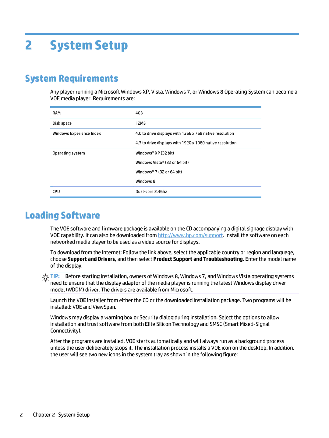 HP LD4245tm 41.92-inch Interactive manual System Setup, System Requirements, Loading Software 