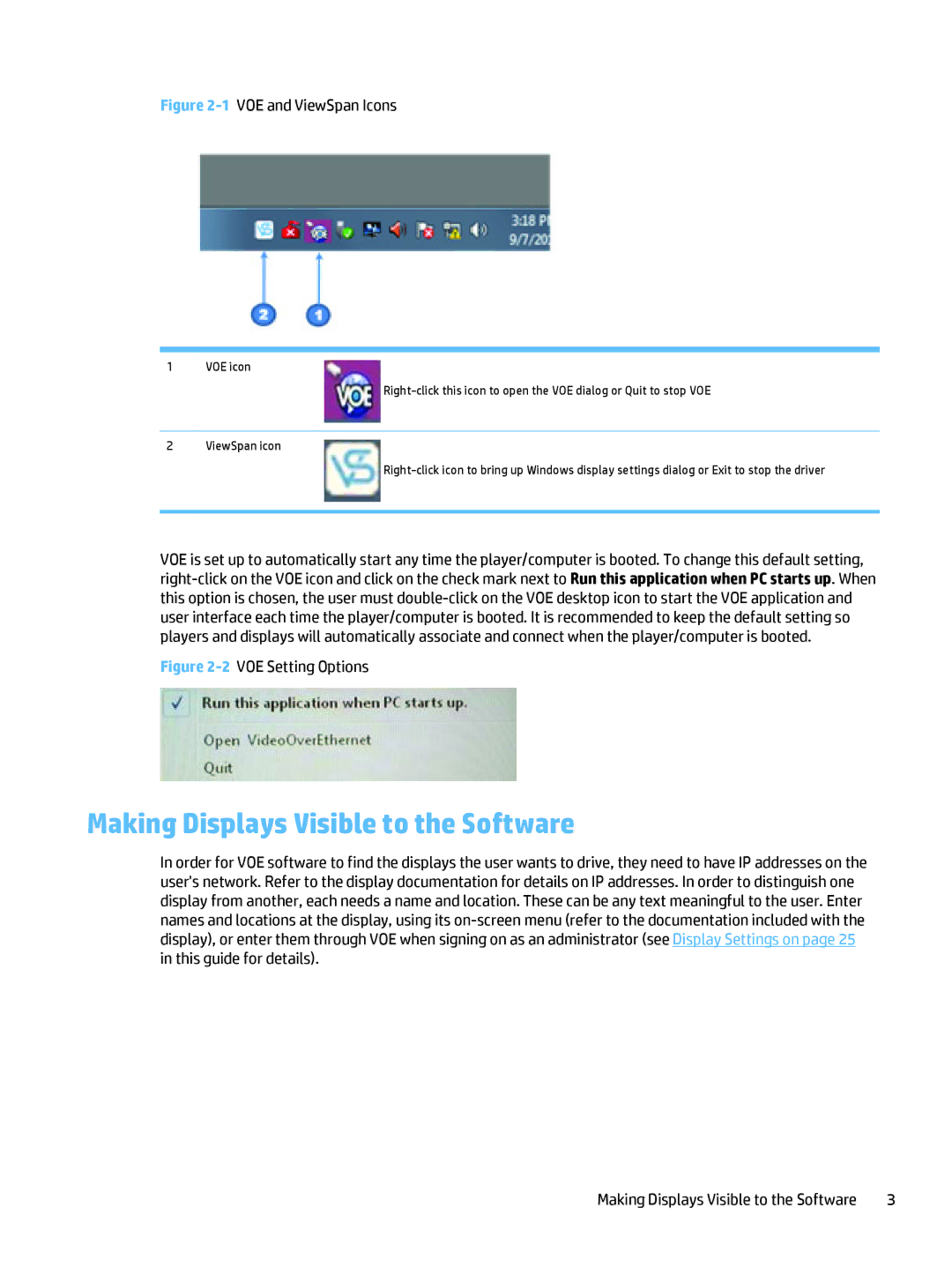 HP LD4245tm 41.92-inch Interactive manual Making Displays Visible to the Software, 1VOE and ViewSpan Icons 