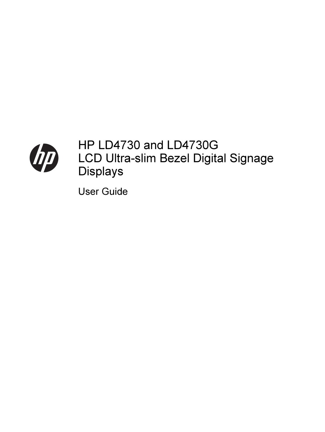 HP LD4730 47-inch Micro-Bezel Video Wall Display manual User Guide 