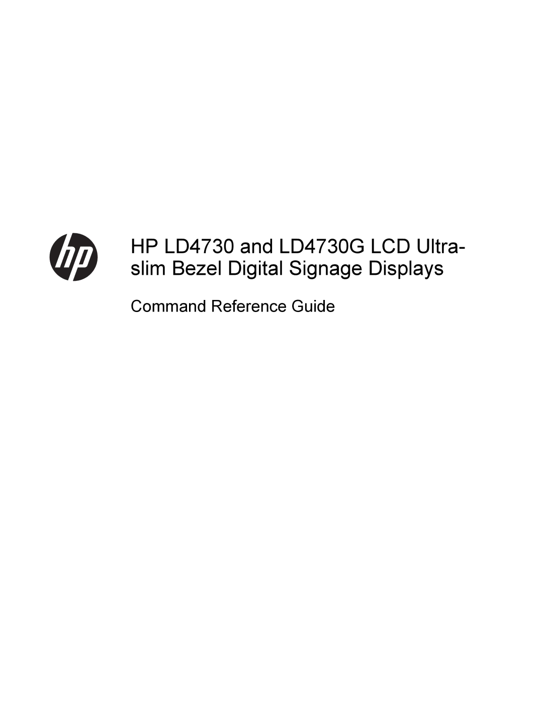 HP LD4730 47-inch Micro-Bezel Video Wall Display manual Command Reference Guide 