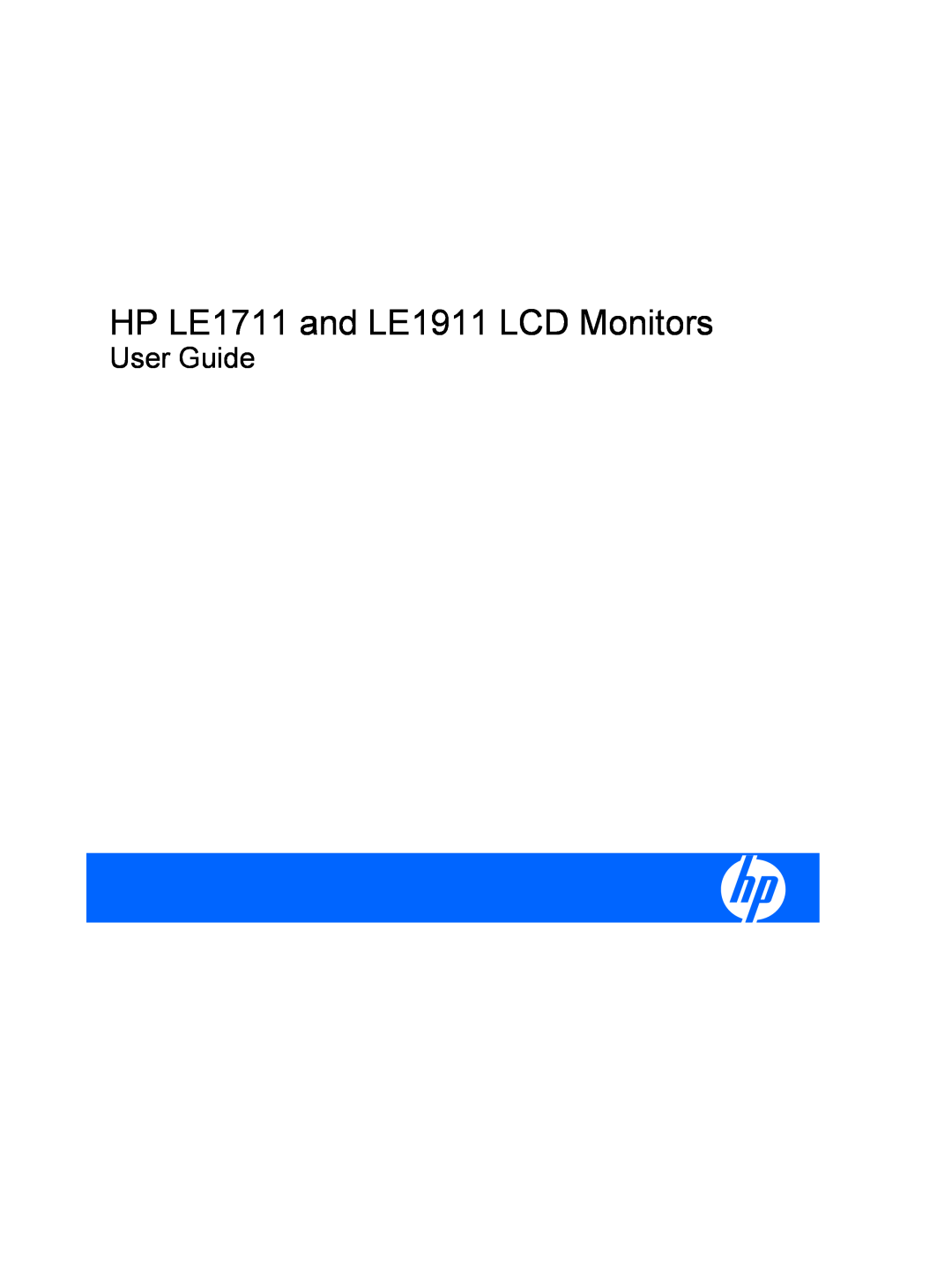 HP LE1711 17-inch manual HP LE1711 and LE1911 LCD Monitors, User Guide 