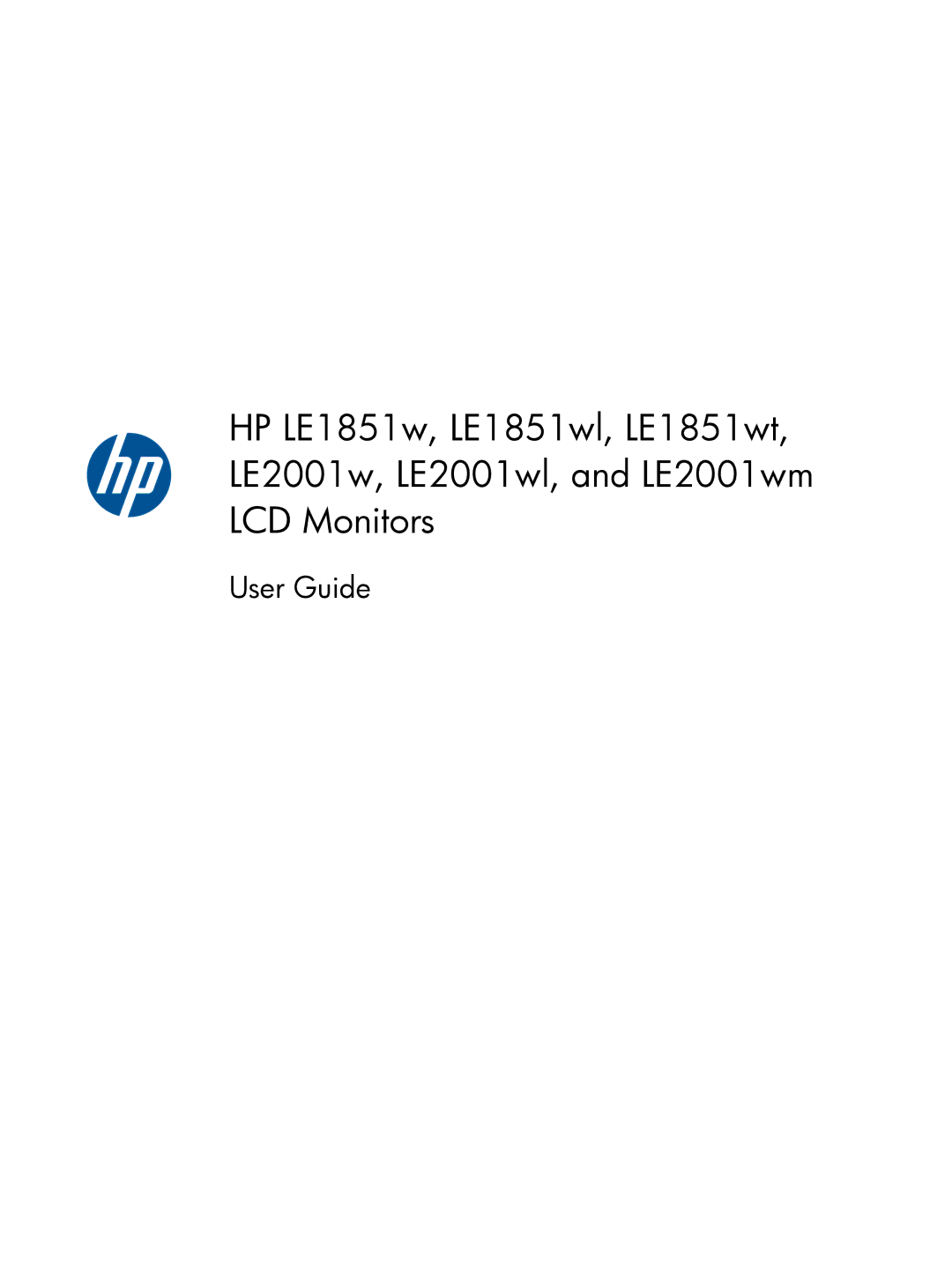 HP LE1851w 18.5-inch manual User Guide 