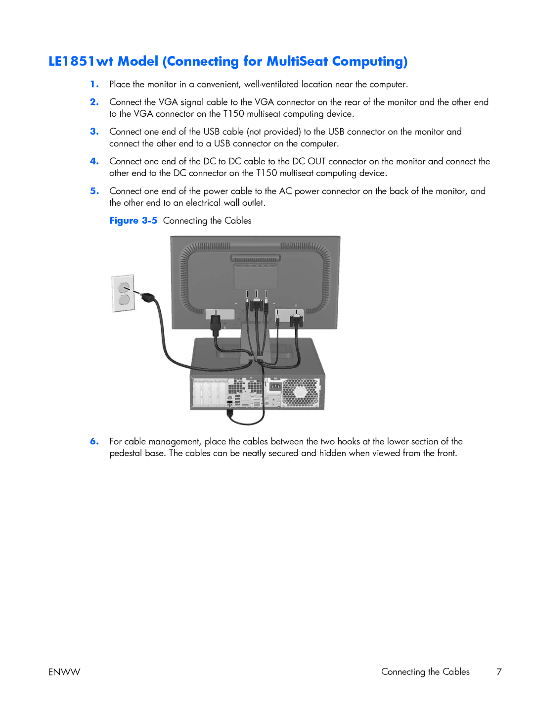 HP LE1851w 18.5-inch manual LE1851wt Model Connecting for MultiSeat Computing 