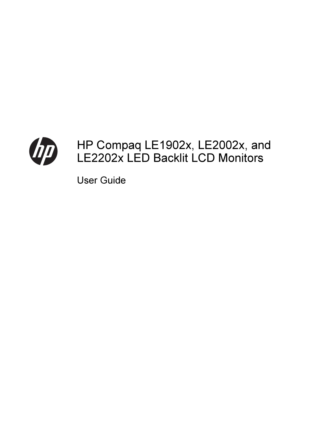 HP LE2002x 20-inch manual User Guide 