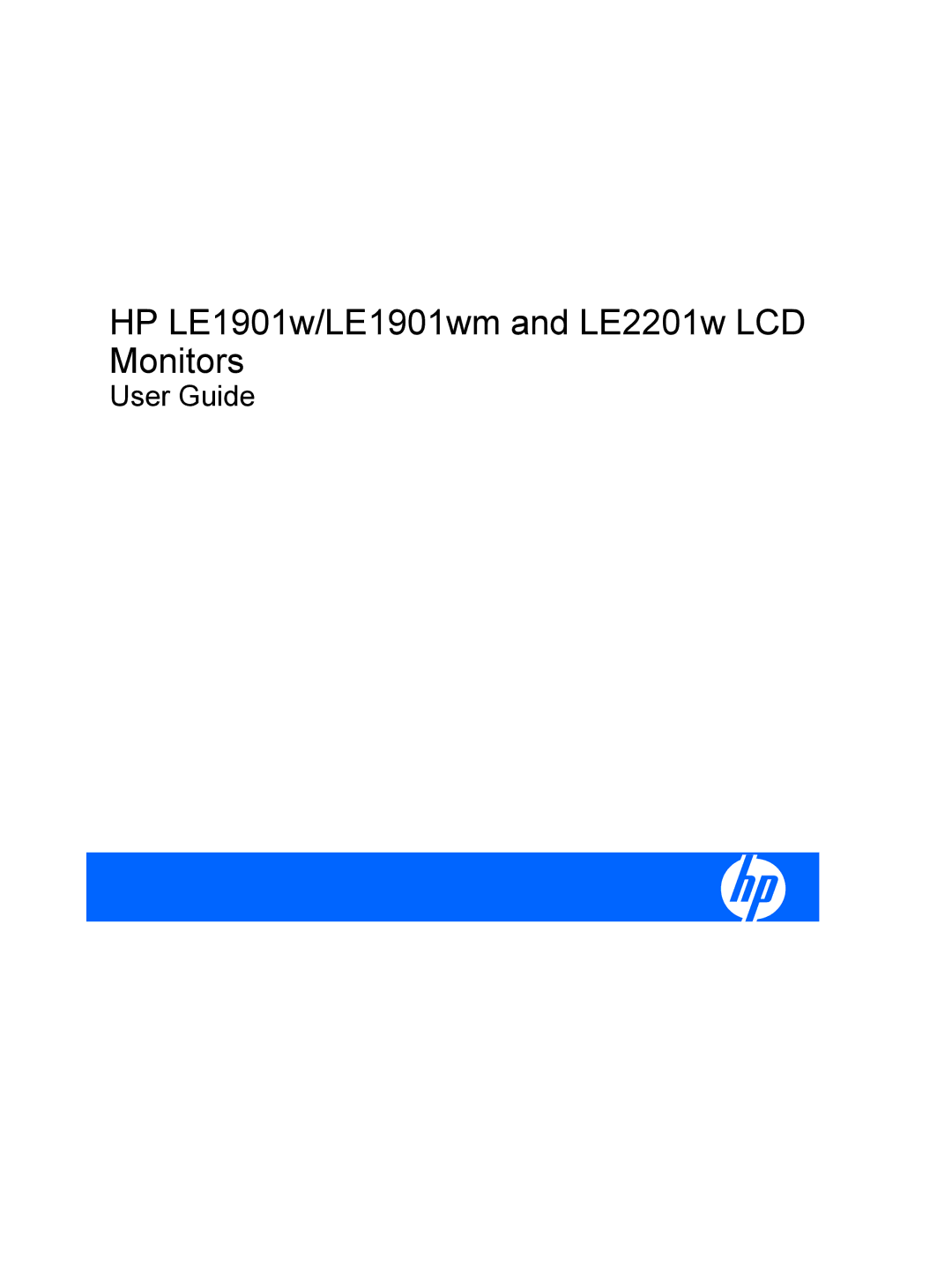 HP manual HP LE1901w/LE1901wm and LE2201w LCD Monitors 