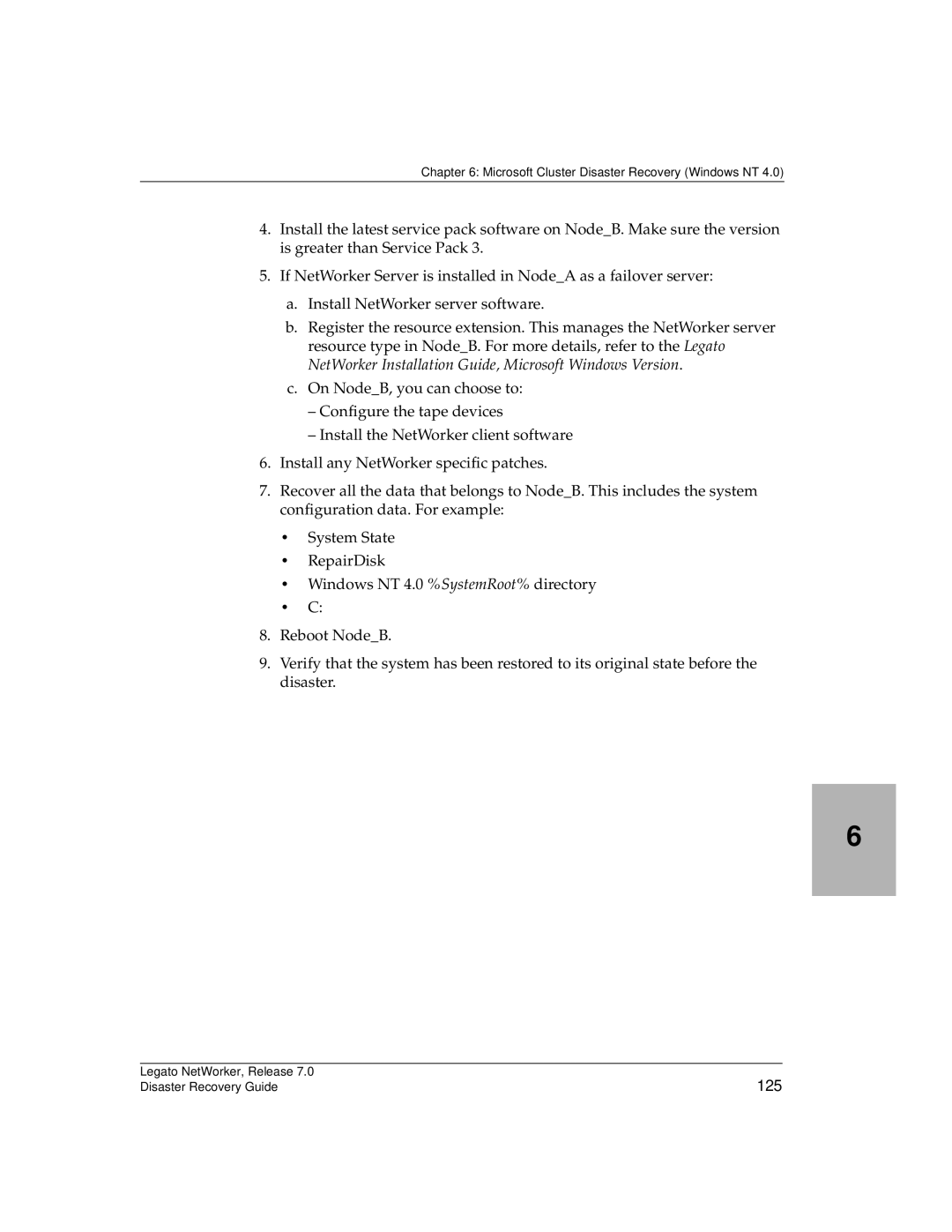 HP Legato Networker manual 125 