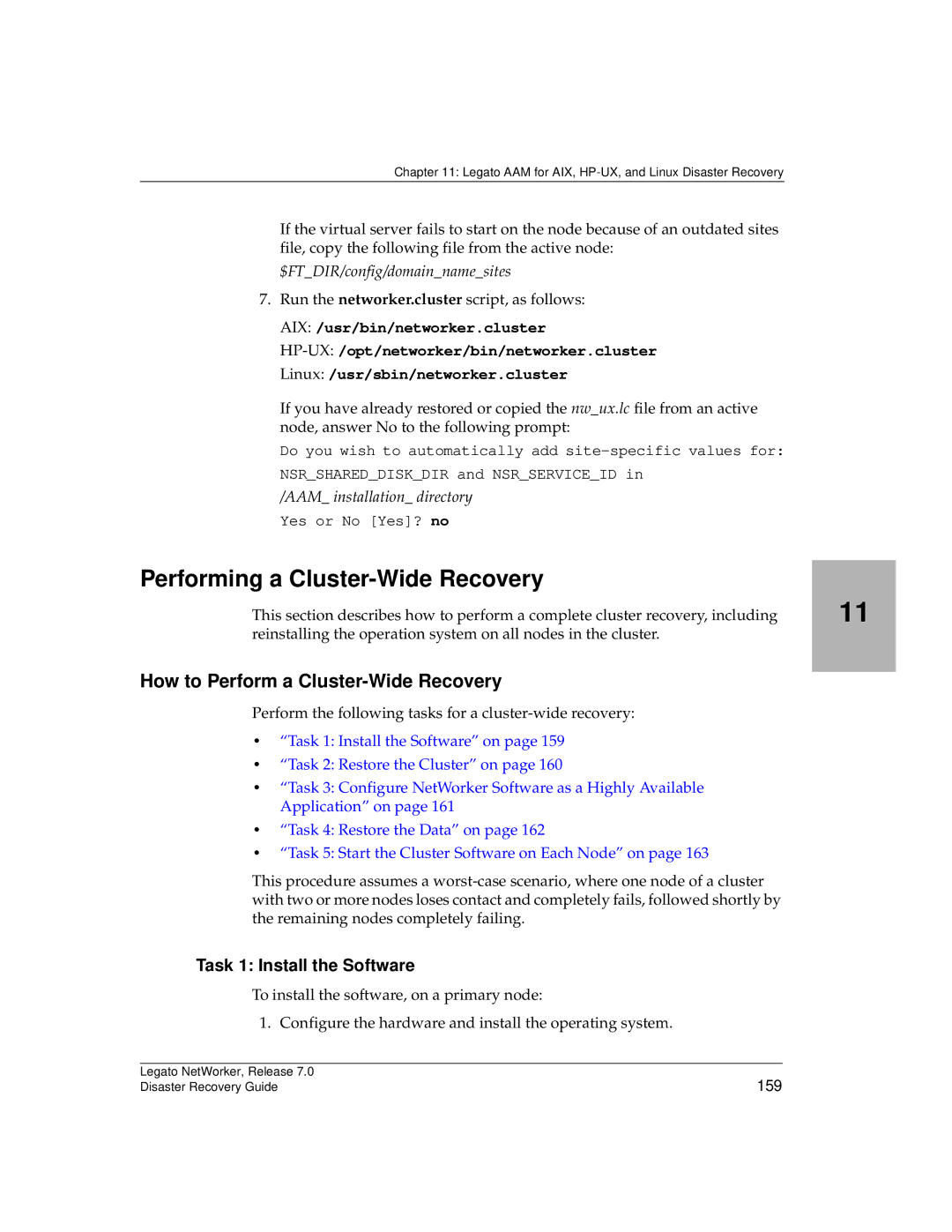 HP Legato Networker manual Task 1 Install the Software, $FTDIR/config/domainnamesites 