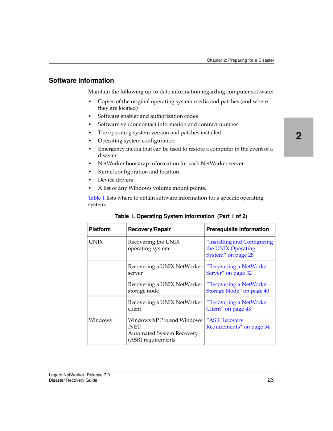 HP Legato Networker manual Software Information 