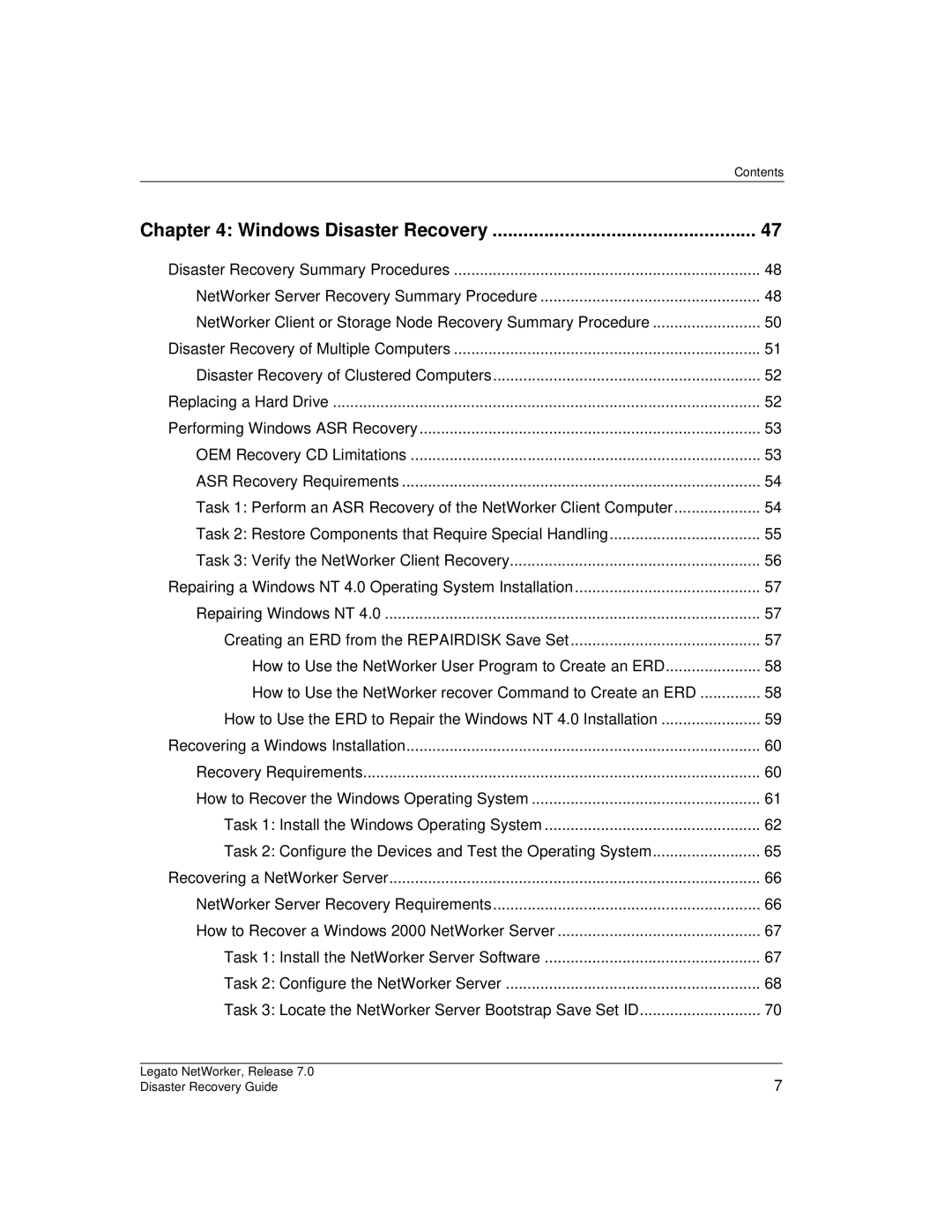 HP Legato Networker manual Windows Disaster Recovery, Disaster Recovery of Clustered Computers 