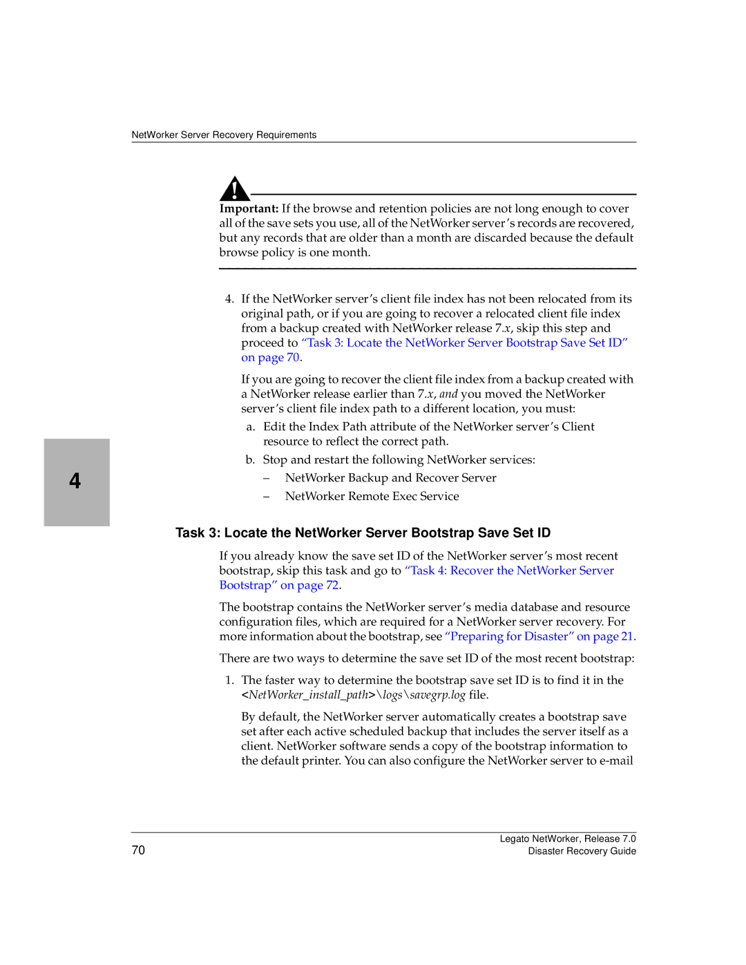 HP Legato Networker manual Task 3 Locate the NetWorker Server Bootstrap Save Set ID, Bootstrap on 