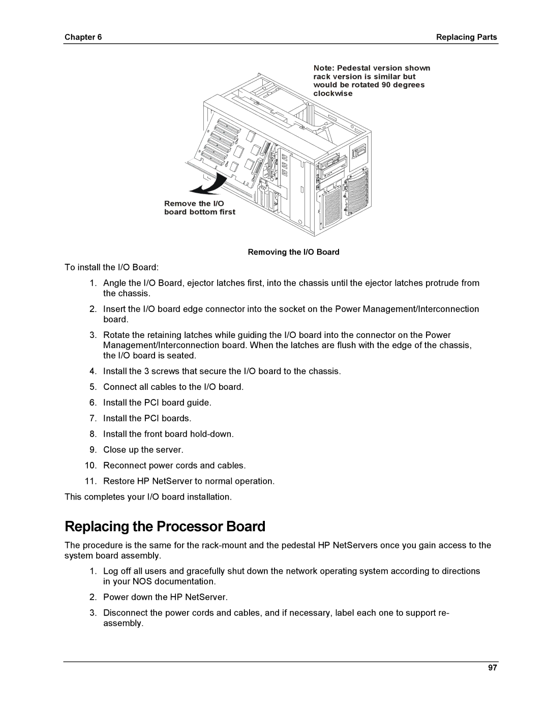 HP LH 6000 manual Replacing the Processor Board 