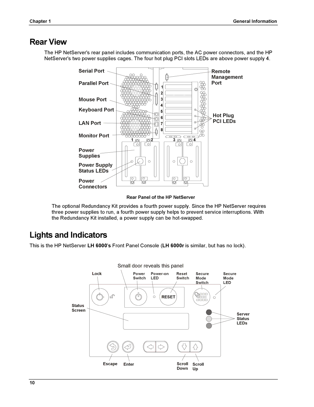 HP LH 6000 manual Rear View, Lights and Indicators 