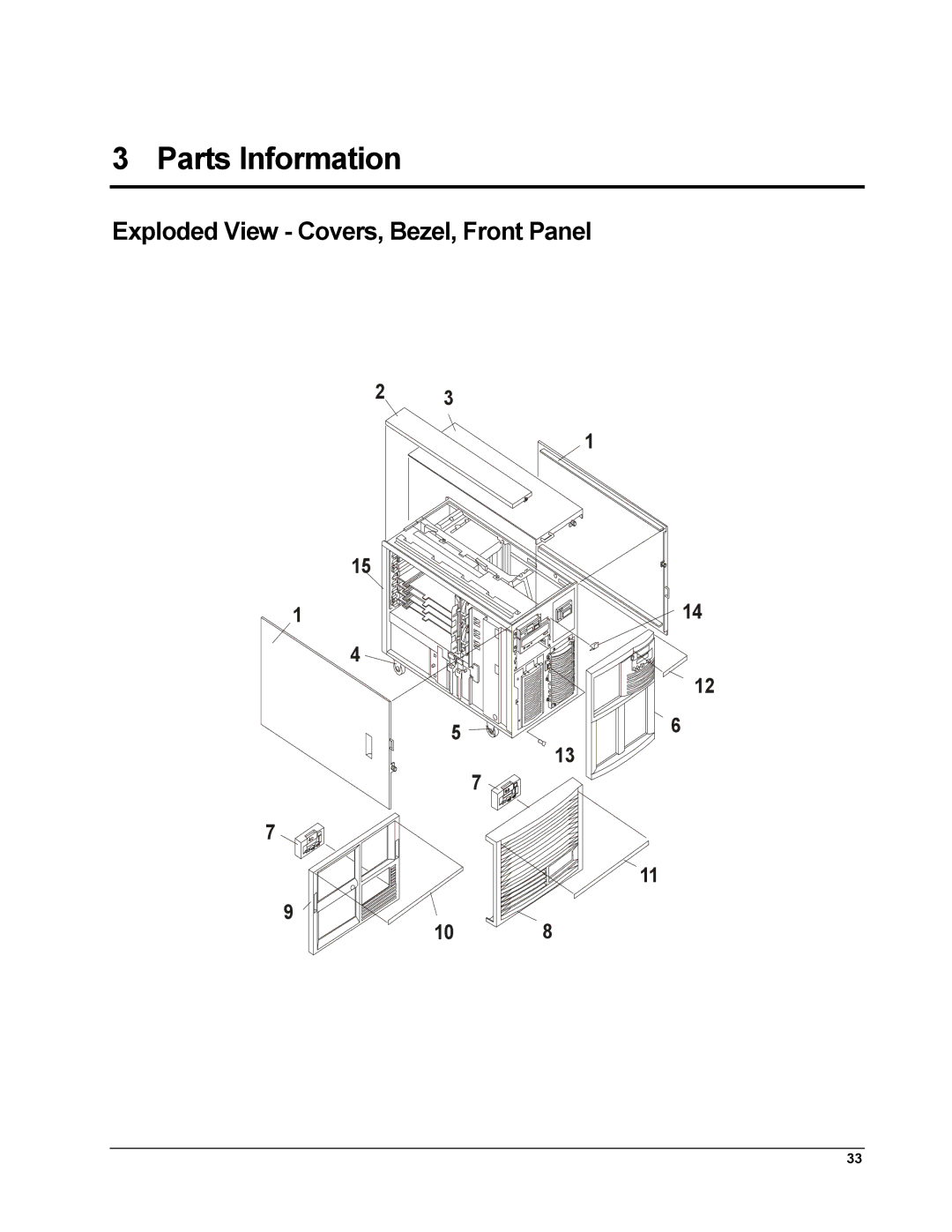 HP LH 6000 manual Parts Information, Exploded View Covers, Bezel, Front Panel 