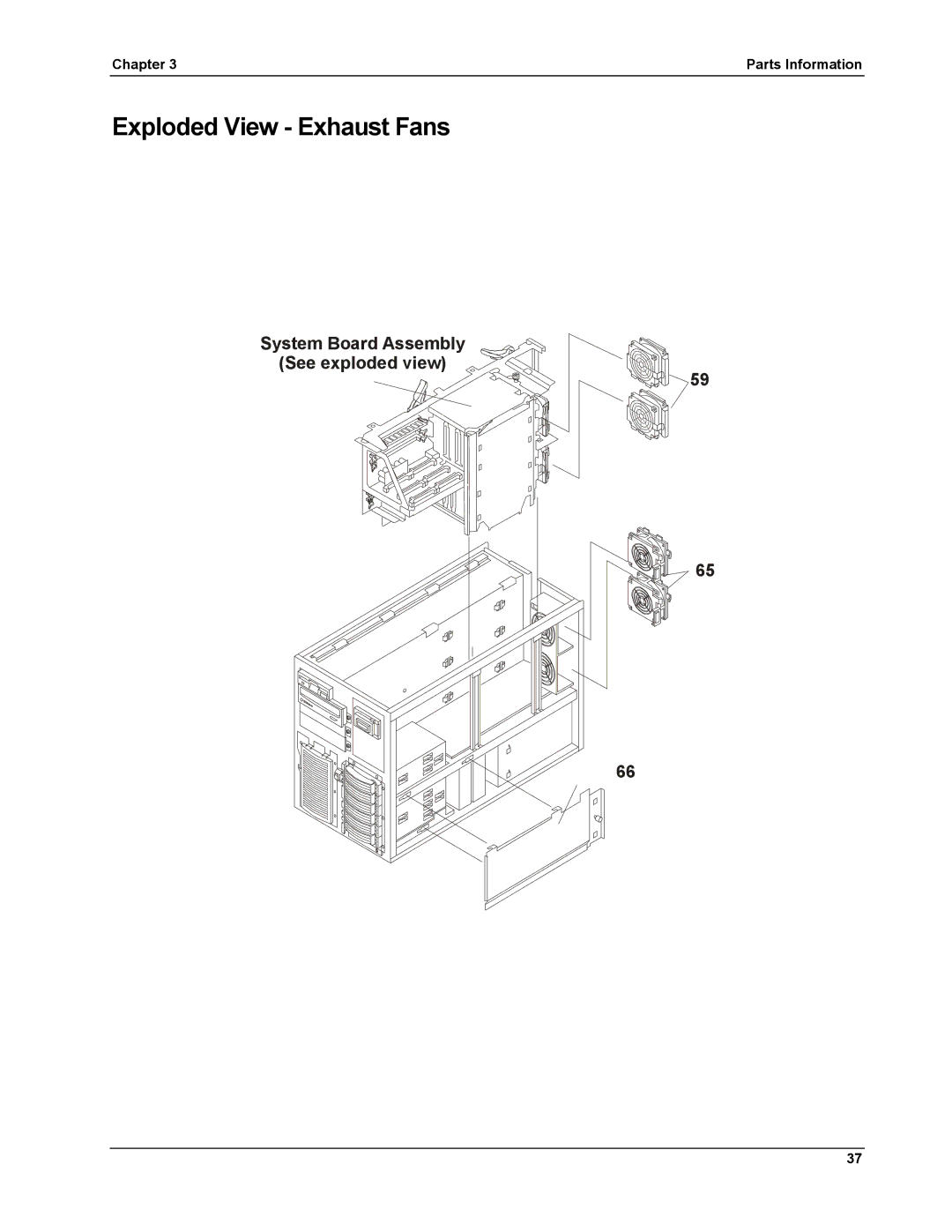 HP LH 6000 manual Exploded View Exhaust Fans 