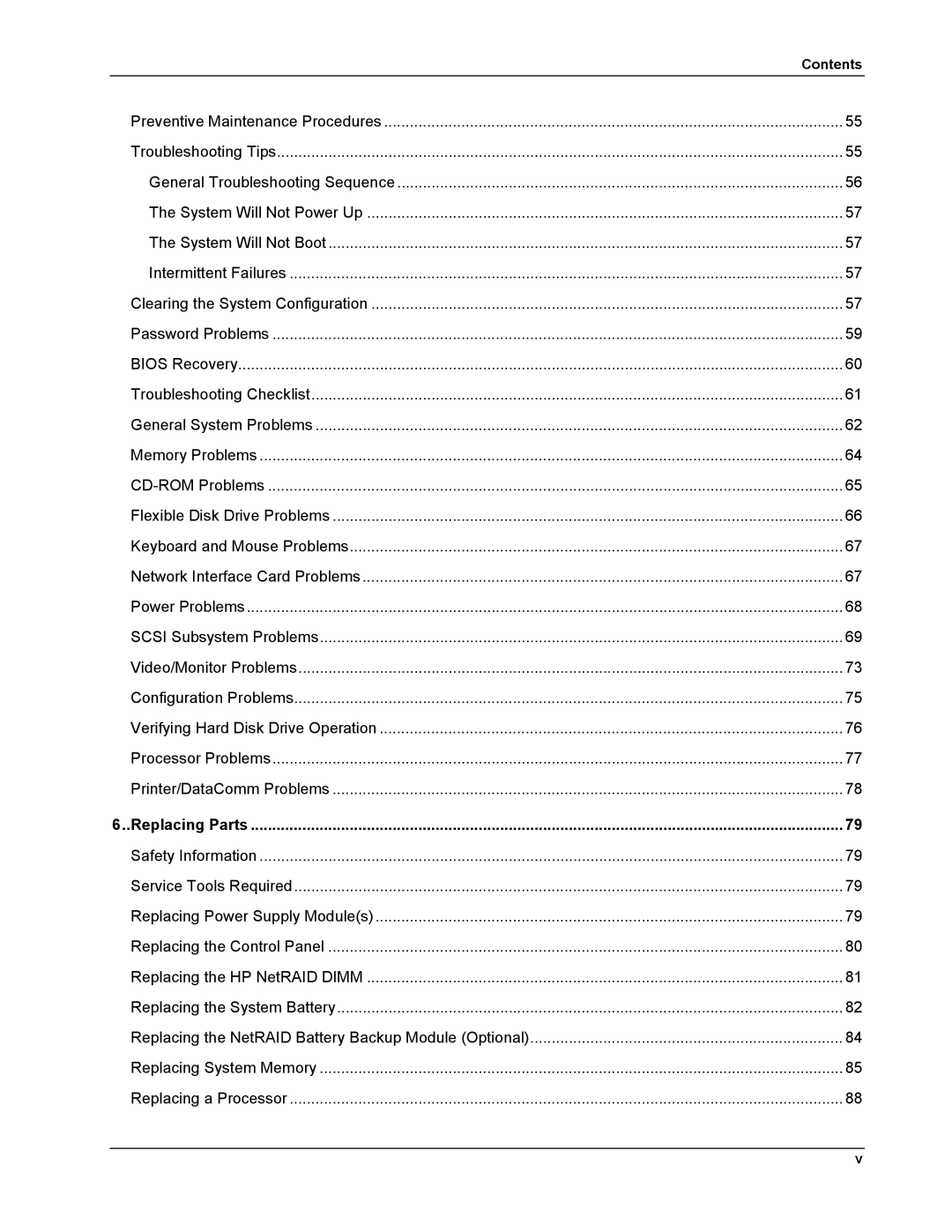 HP LH 6000 manual Replacing Parts 