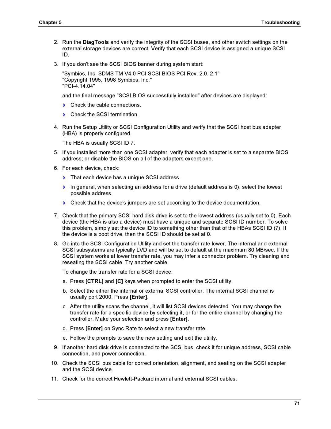 HP LH 6000 manual Chapter Troubleshooting 