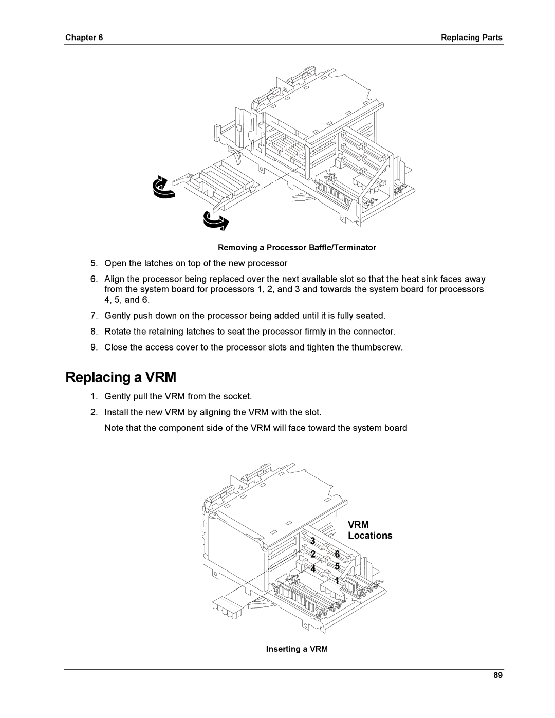 HP LH 6000 manual Replacing a VRM, Vrm 