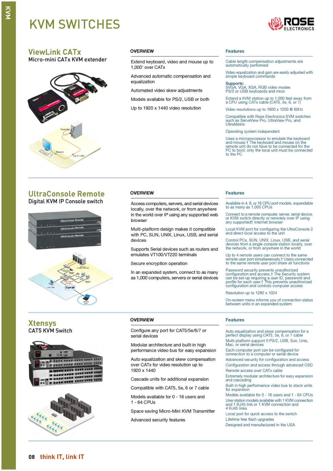 HP Linkqage KVM manual ViewLink CATx, UltraConsole Remote, Xtensys 