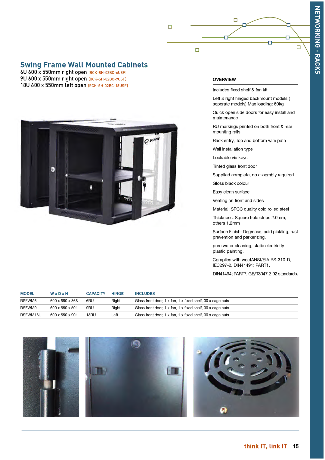 HP Linkqage KVM manual Swing Frame Wall Mounted Cabinets 