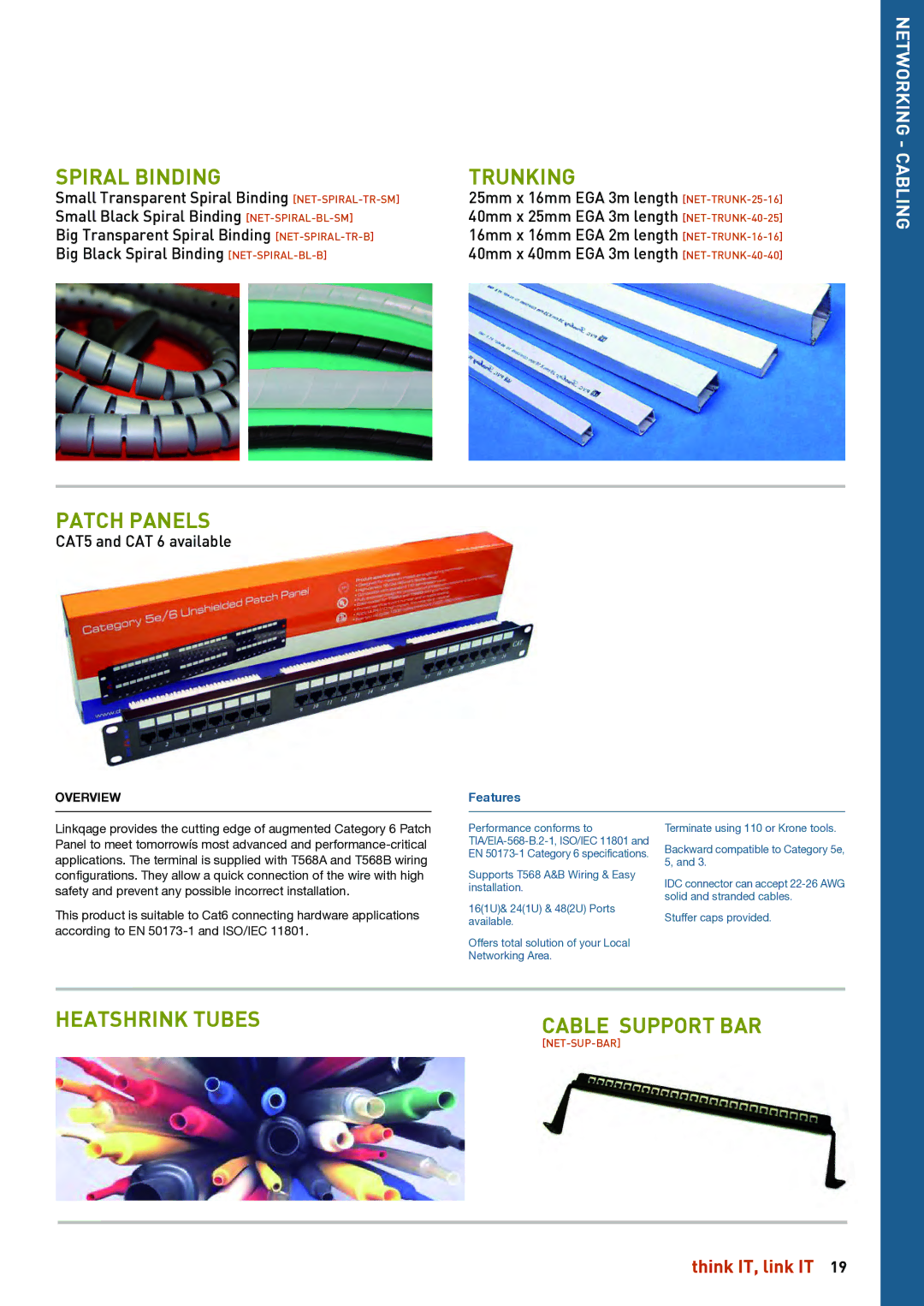 HP Linkqage KVM manual Spiral Binding Trunking, CAT5 and CAT 6 available 