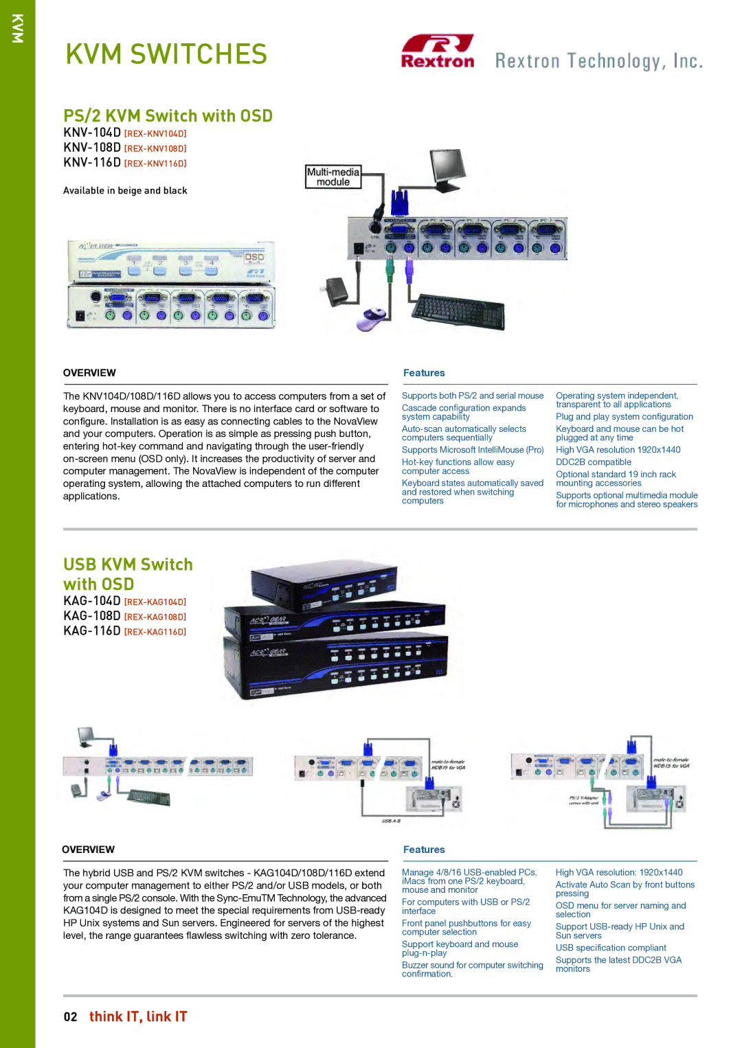 HP Linkqage KVM manual PS/2 KVM Switch with OSD, USB KVM Switch with OSD 