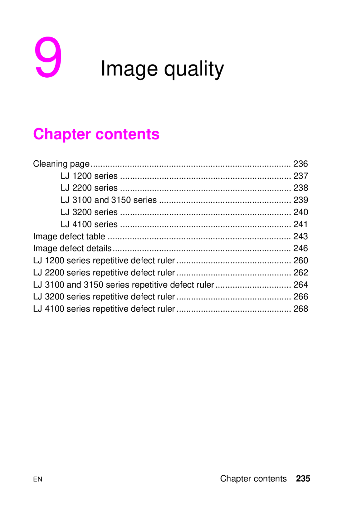 HP LJ 4000TN, LJ 2100M, LJ 2100TN, LJ 1100AXI, LJ 1100SE, LJ 1100ASE manual Image quality 