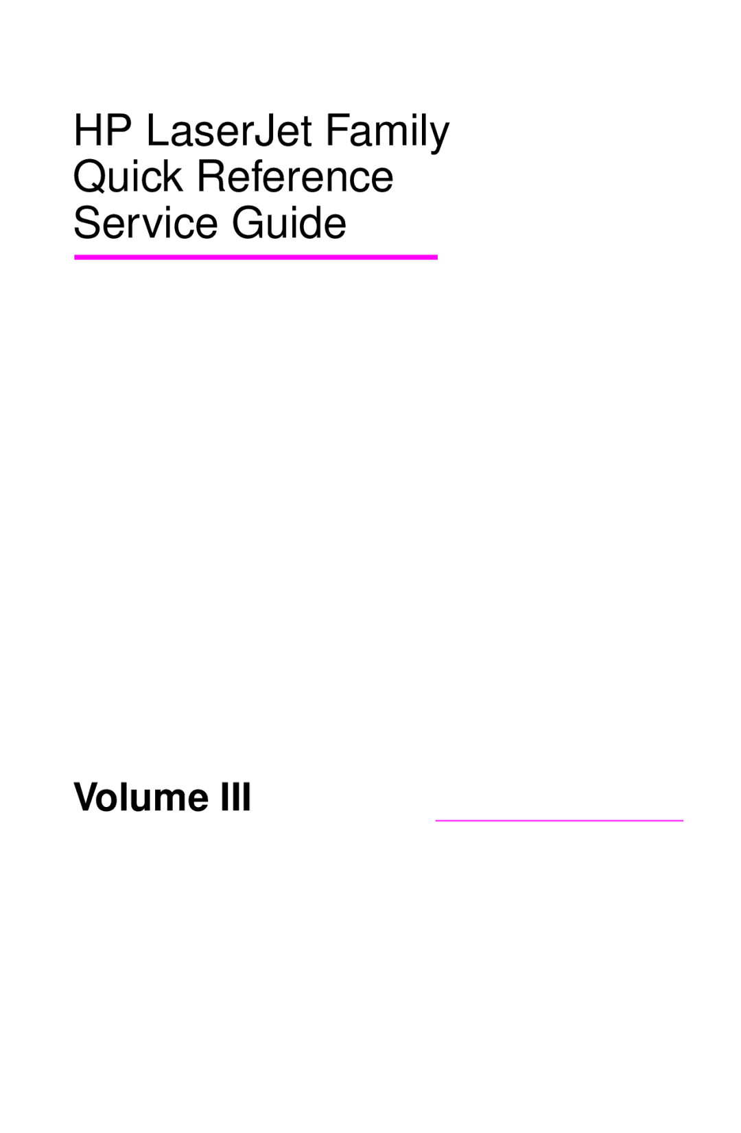 HP LJ 4000TN, LJ 2100M, LJ 2100TN, LJ 1100AXI, LJ 1100SE, LJ 1100ASE manual HP LaserJet Family Quick Reference Service Guide 