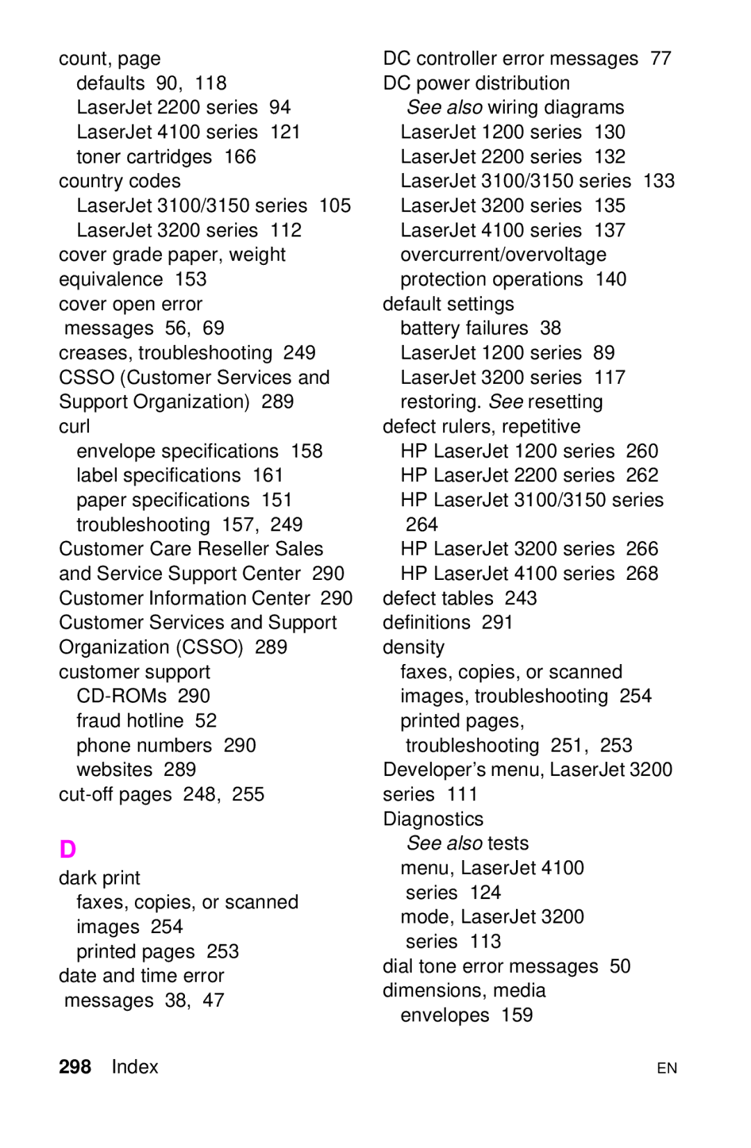 HP LJ 4000TN, LJ 2100M, LJ 2100TN, LJ 1100AXI, LJ 1100SE, LJ 1100ASE manual 