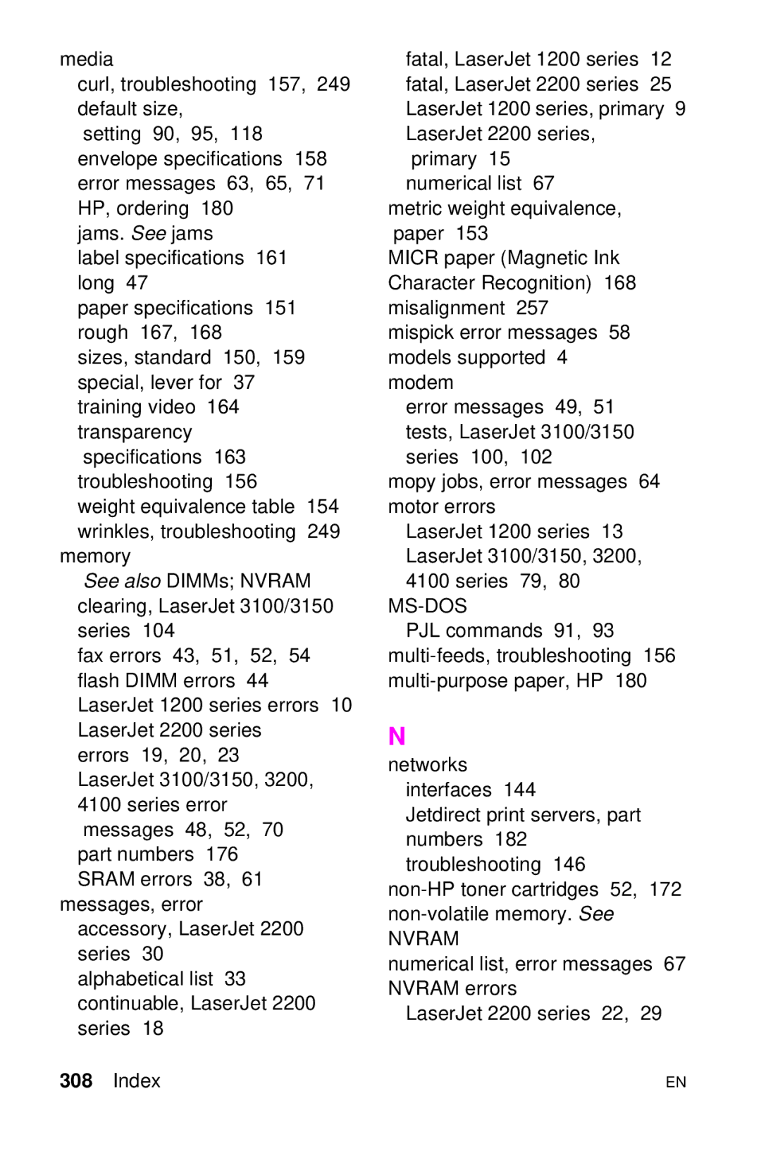 HP LJ 2100TN, LJ 4000TN, LJ 2100M, LJ 1100AXI, LJ 1100SE, LJ 1100ASE manual Ms-Dos 