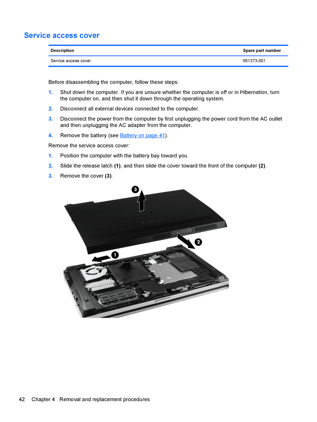 HP LJ461UT manual Service access cover 