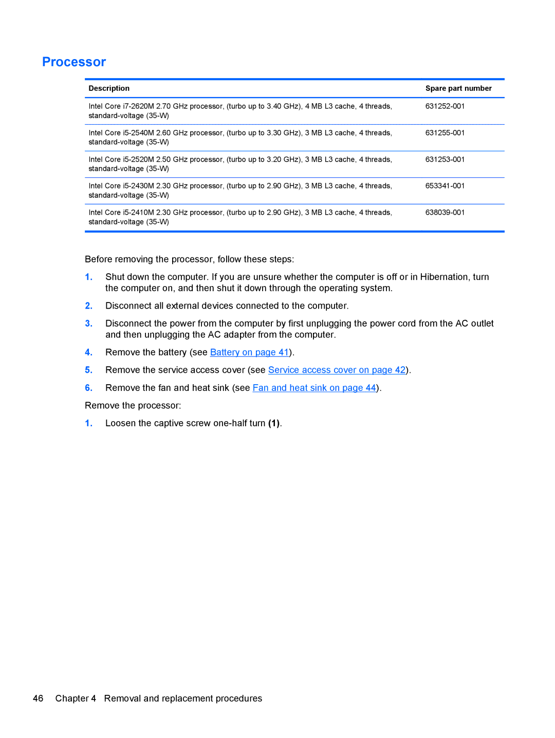 HP LJ461UT manual Processor 