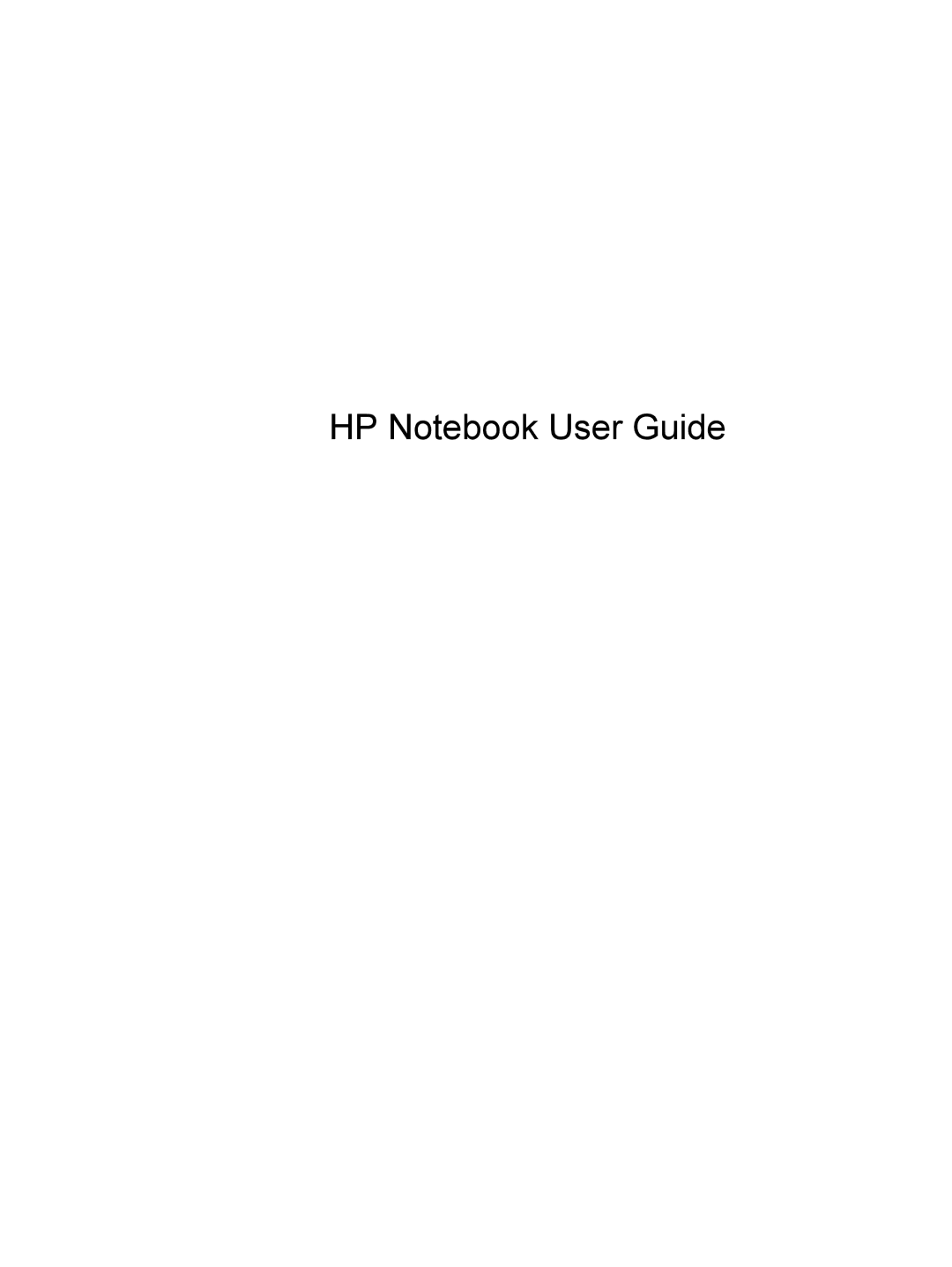 HP LJ475UT manual HP Notebook User Guide 