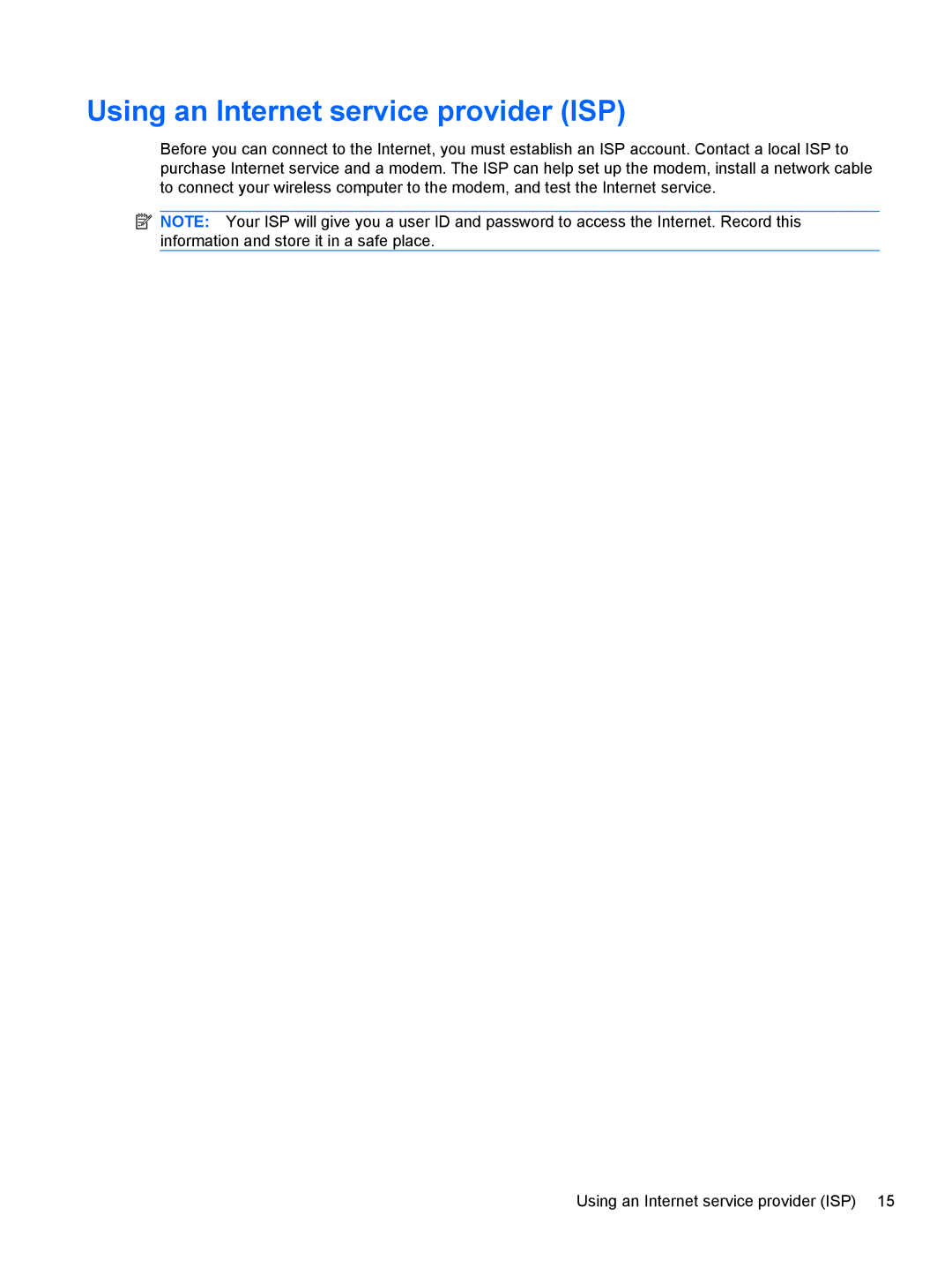 HP LJ475UT manual Using an Internet service provider ISP 