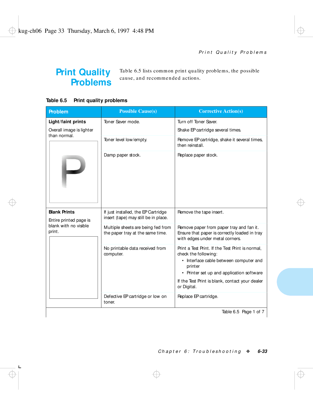 HP LN17 manual Kug-ch06 Page 33 Thursday, March 6, 1997 448 PM 