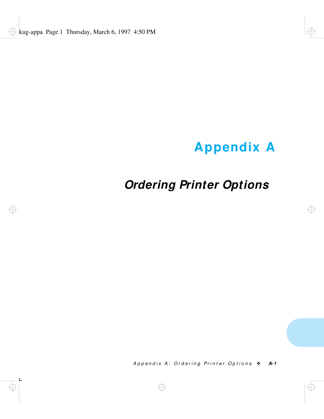 HP LN17 manual Appendix a, Kug-appa Page 1 Thursday, March 6, 1997 450 PM 