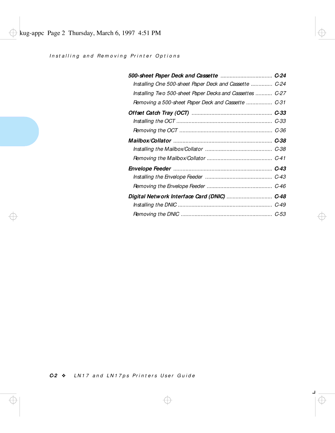 HP LN17 manual Kug-appc Page 2 Thursday, March 6, 1997 451 PM, Sheet Paper Deck and Cassette 