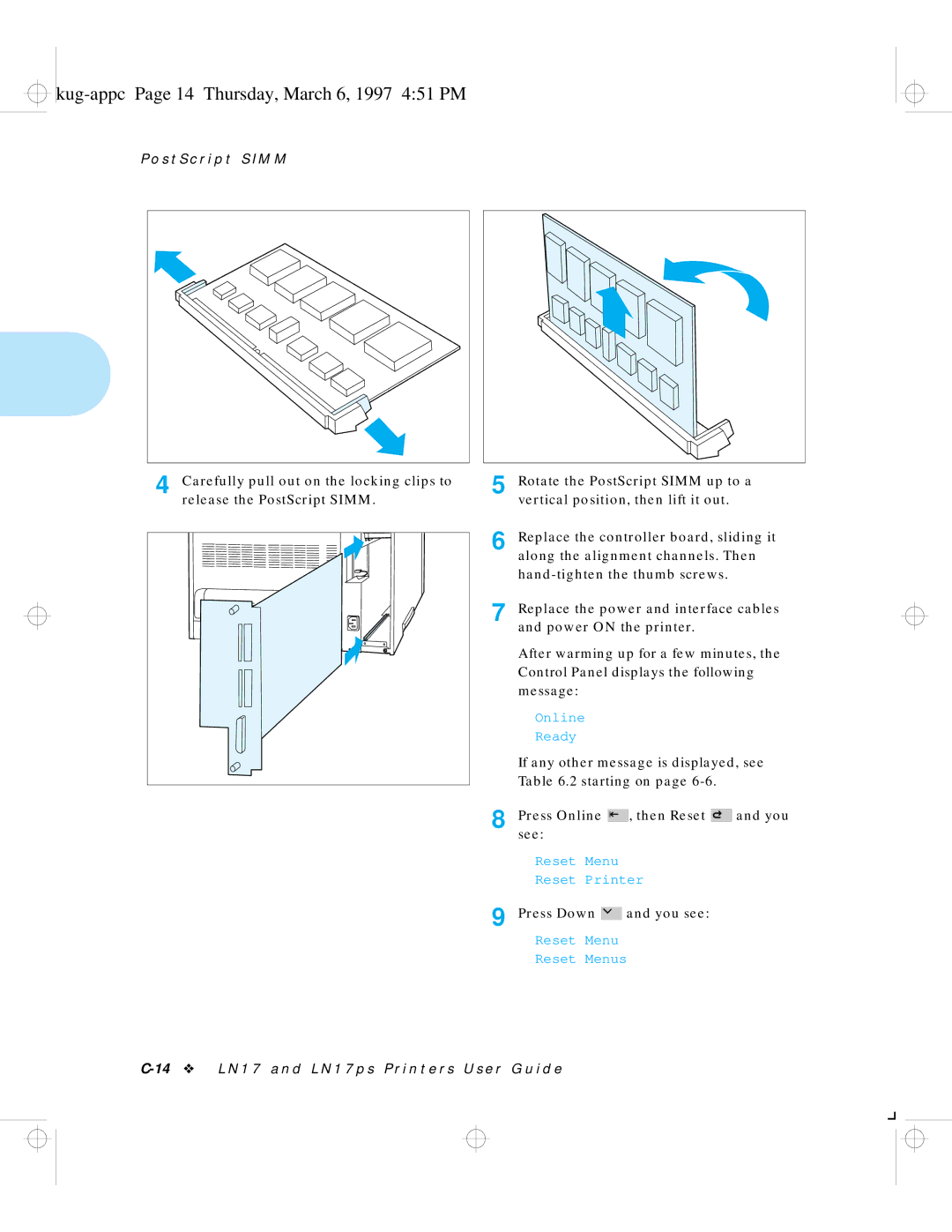 HP LN17 manual Kug-appc Page 14 Thursday, March 6, 1997 451 PM 
