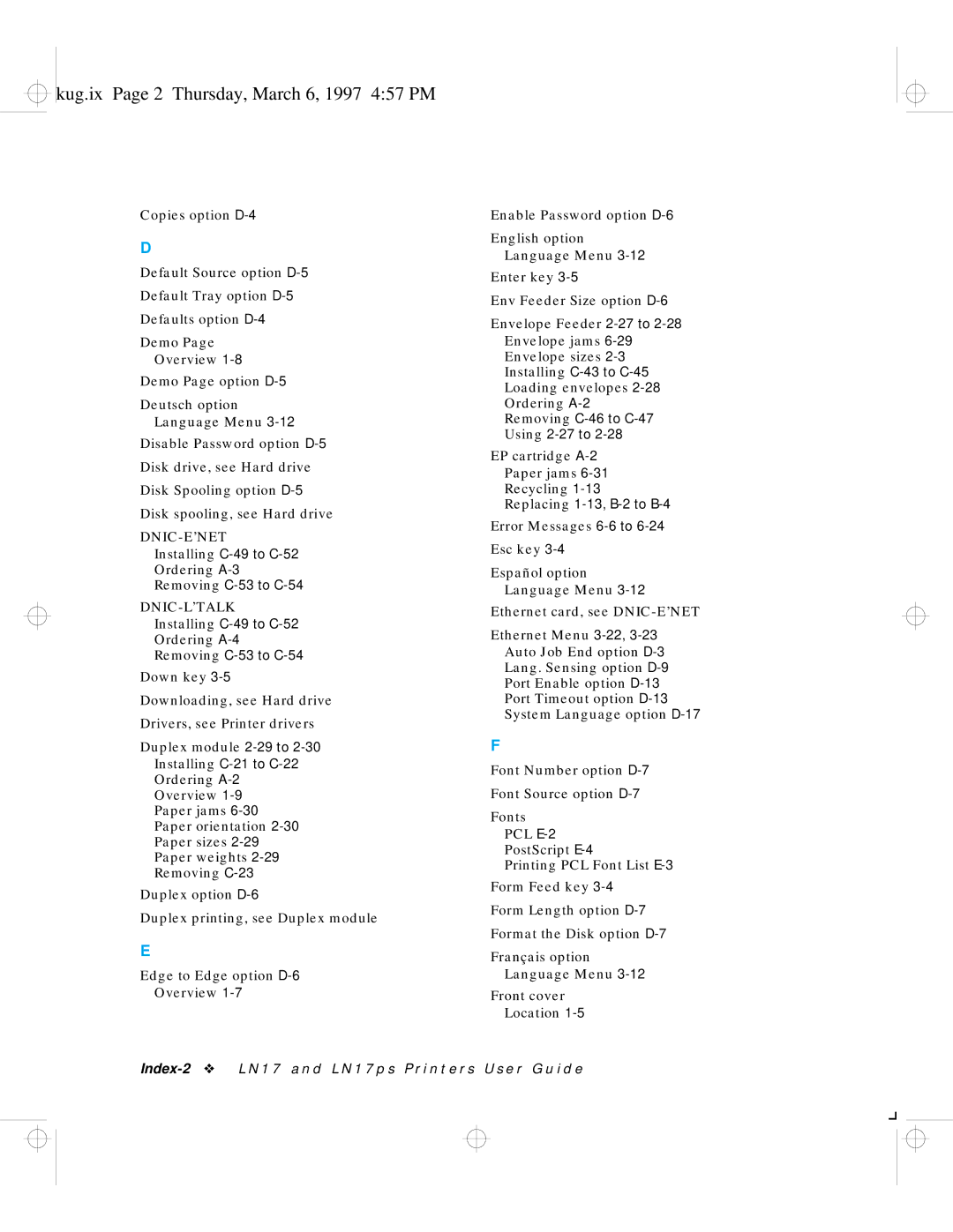 HP LN17 manual Kug.ix Page 2 Thursday, March 6, 1997 457 PM, Installing C-49 to C-52, Removing C-53 to C-54 