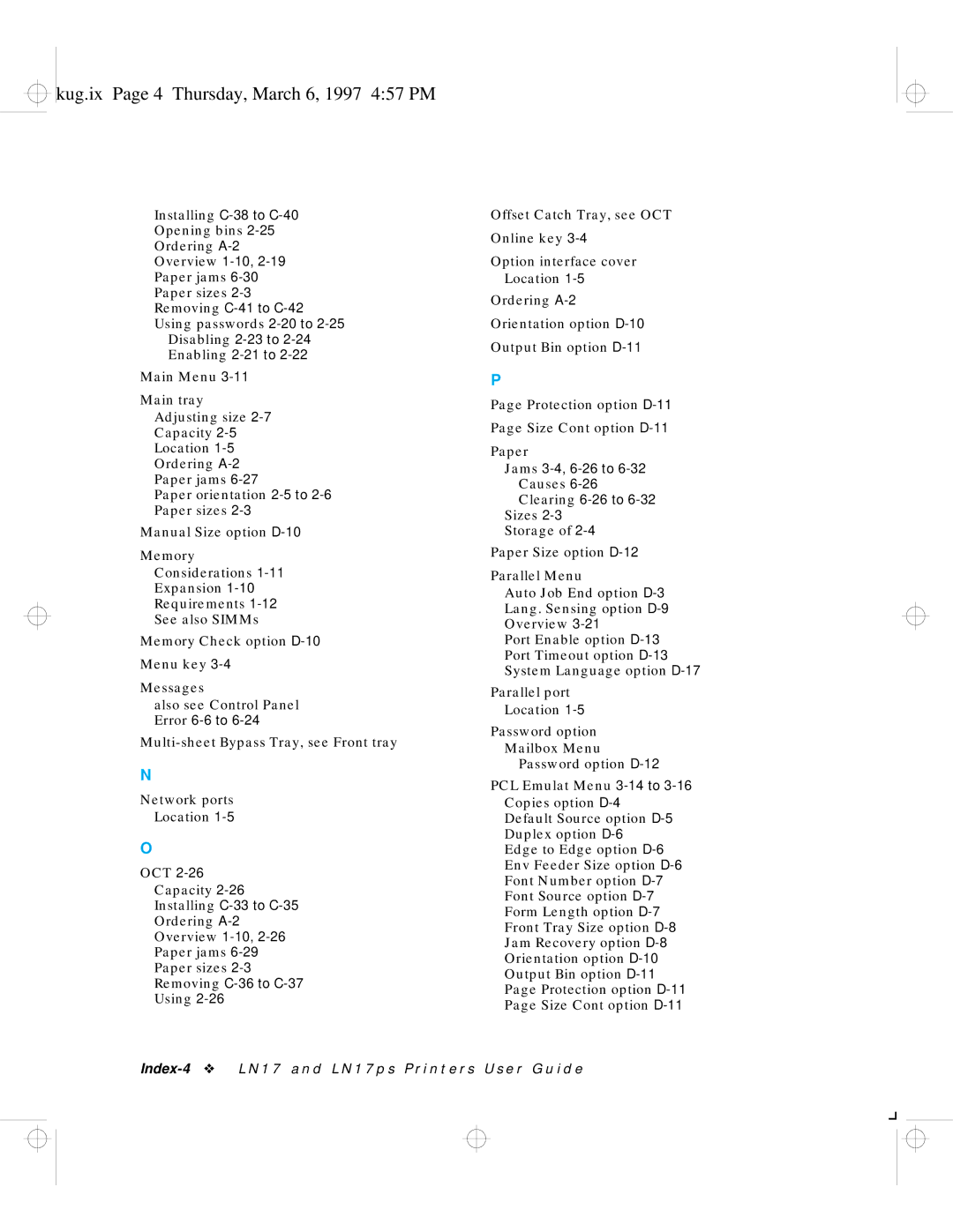 HP LN17 manual Kug.ix Page 4 Thursday, March 6, 1997 457 PM 