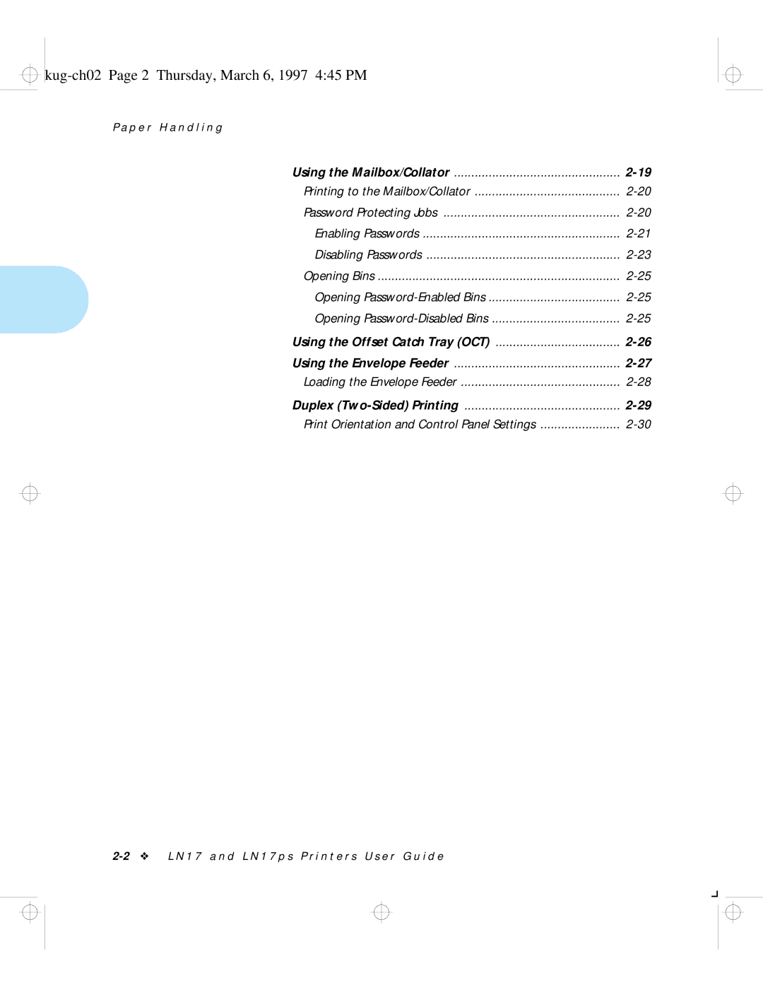 HP LN17 manual Kug-ch02 Page 2 Thursday, March 6, 1997 445 PM 