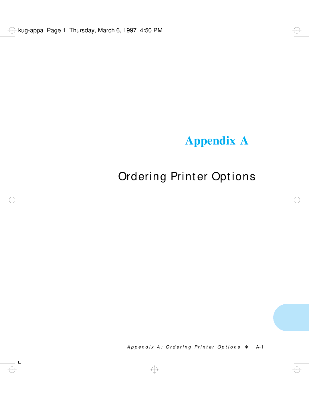 HP LN17ps manual Appendix a, Kug-appa Page 1 Thursday, March 6, 1997 450 PM 