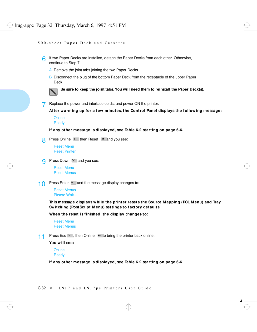 HP LN17ps manual Kug-appc Page 32 Thursday, March 6, 1997 451 PM 