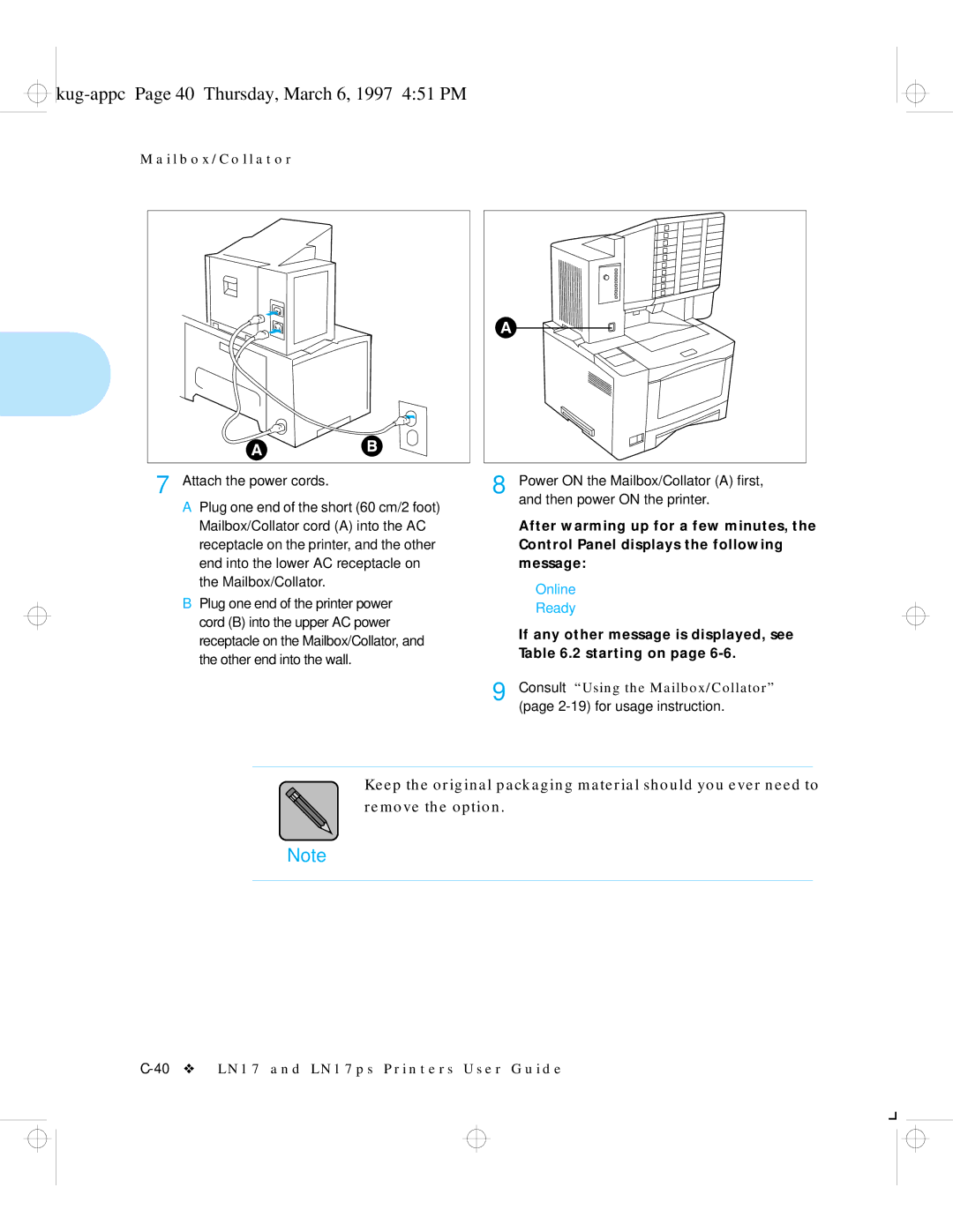 HP LN17ps manual Kug-appc Page 40 Thursday, March 6, 1997 451 PM 