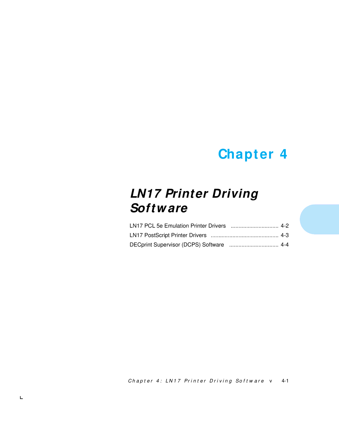 HP LN17ps manual LN17 Printer Driving Software 