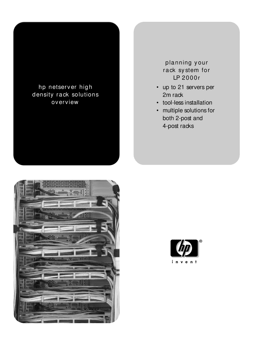 HP manual Hp netserver high Density rack solutions Overview, Planning your rack system for LP 2000r 