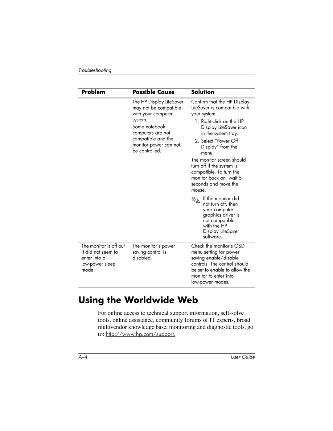 HP LP2065 20' manual Using the Worldwide Web 