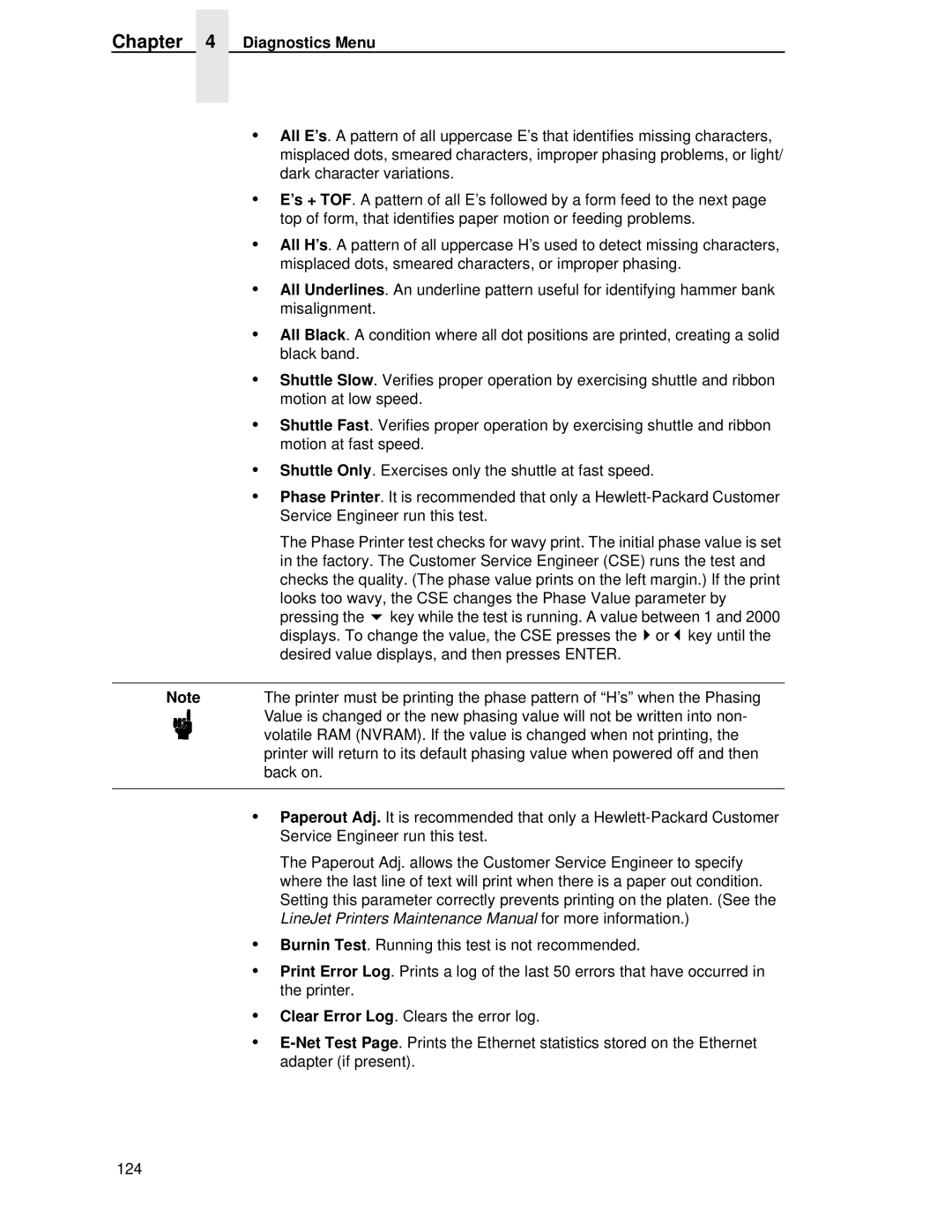 HP LQH-HW 3ULQWHUV manual Diagnostics Menu 