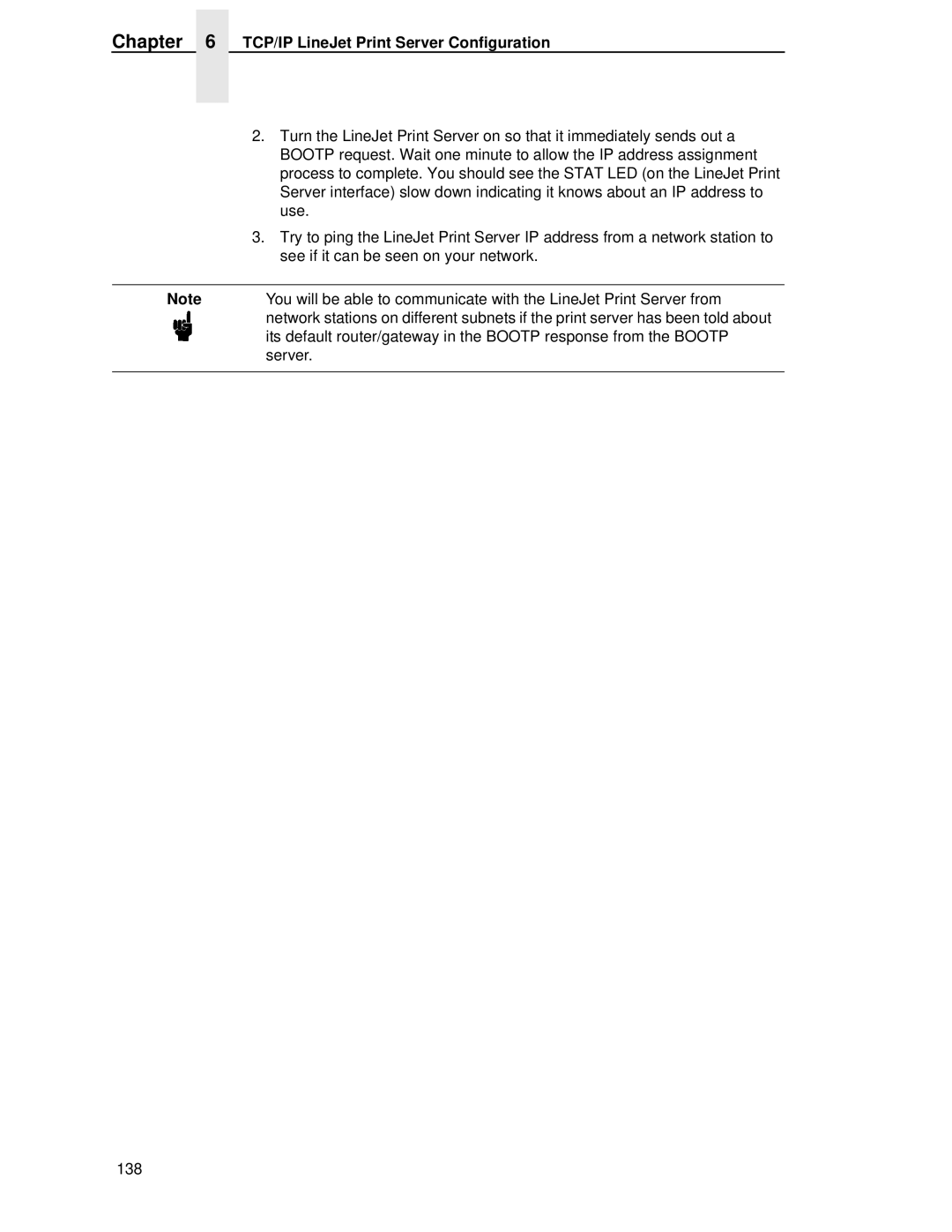 HP LQH-HW 3ULQWHUV manual TCP/IP LineJet Print Server Configuration 