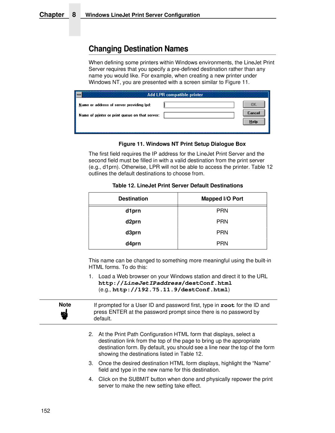 HP LQH-HW 3ULQWHUV manual Changing Destination Names, Http//192.75.11.9/destConf.html, D2prn, D3prn, D4prn 