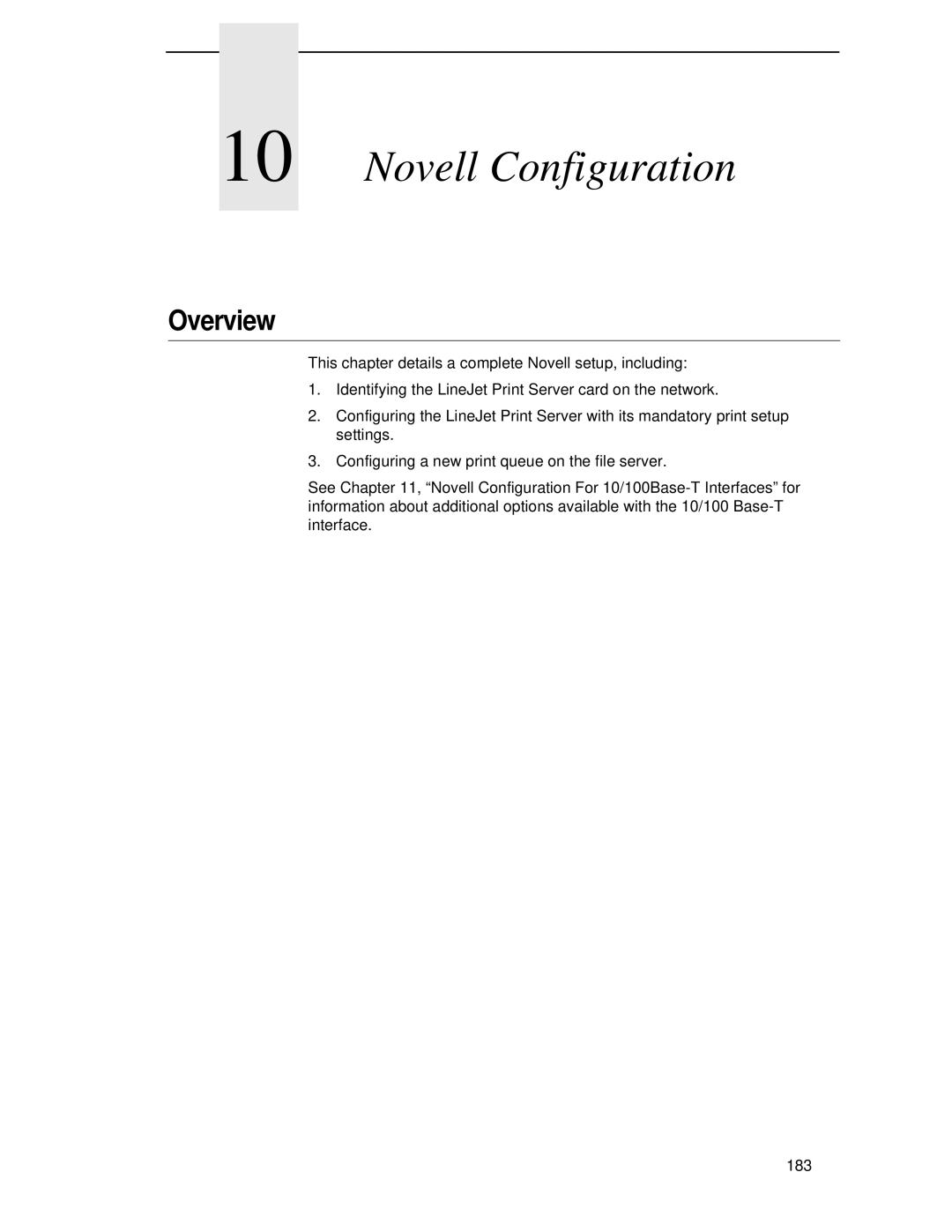 HP LQH-HW 3ULQWHUV manual Novell Configuration, Overview 